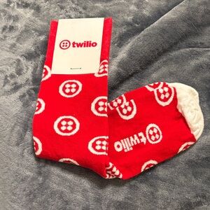 Red Patterned Casual Socks